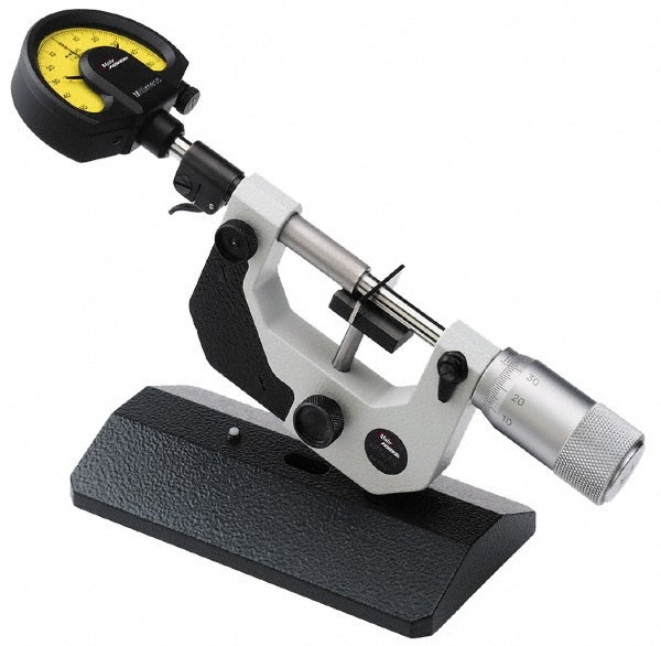 Mechanical Bench Micrometers; Flatness: 0.00001in ; Measuring Force: 6.5N ; Finish: Satin Chrome ; Work Table Type: Adjustable ; Parallelism: 0.00008in