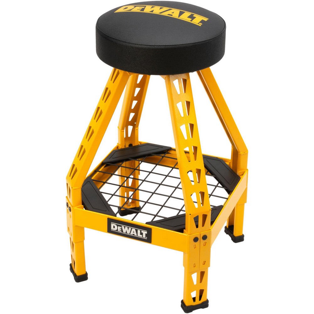 Swivel & Adjustable Stools; Base Type: Steel ; Seat Material: Polyurethane; Polyurethane Foam; Wood; Plastic ; Foot Type: Leveling; Non-Slip ; Weight Capacity: 300lb ; Seat Color: Black ; Seat Width (Fractional Inch): 14