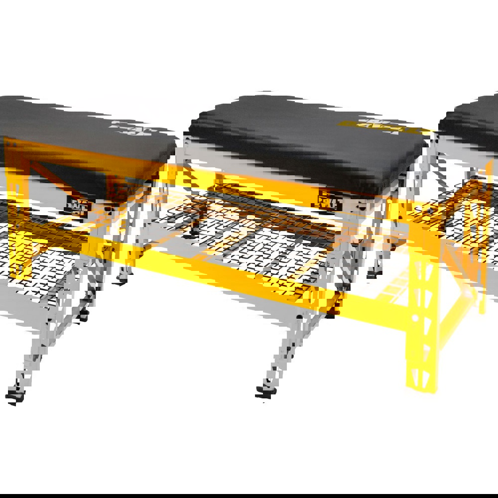 Stationary Work Benches, Tables; Bench Style: Garage with Wire Grid Storage Shelf ; Edge Type: Comfort ; Leg Style: Fixed ; Color: Black; Yellow ; Finish: Powder Coated ; Shelf Depth: 17in