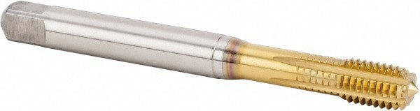 Thread Forming Tap: M8x1.25 Metric Coarse, 6HX Class of Fit, Modified Bottoming, Powdered Metal High Speed Steel, TiN Coated