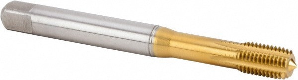 Thread Forming Tap: M12x1.50 Metric Fine, 6HX Class of Fit, Modified Bottoming, Powdered Metal High Speed Steel, TiN Coated