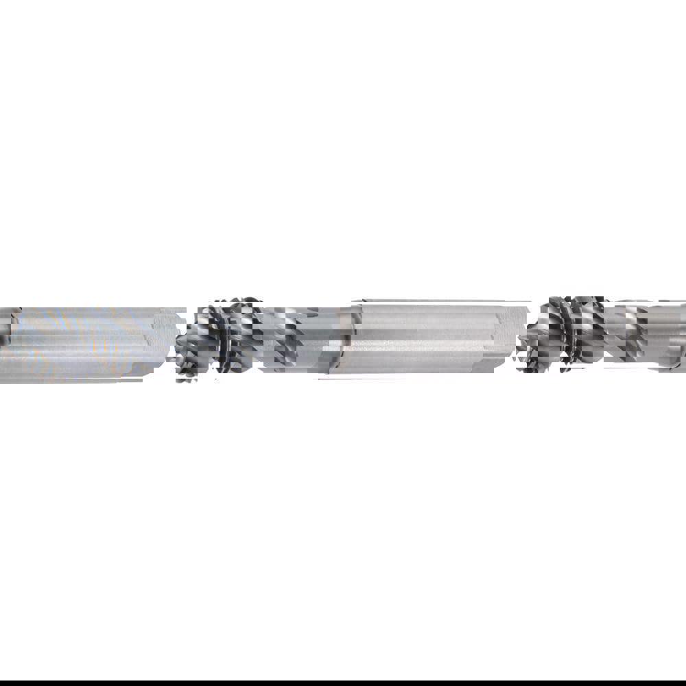 Spiral Flute Tap: M5x0.8 Metric, 3 Flutes, Modified Bottoming, 6H Class of Fit, Powdered Metal, TiAlN/MoS2 Coated