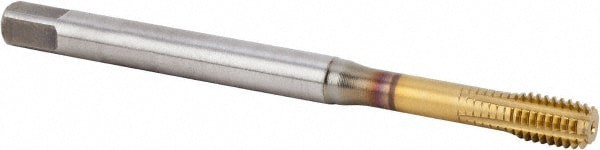 Thread Forming Tap: M5x0.80 Metric Coarse, 6HX Class of Fit, Modified Bottoming, Vanadium High Speed Steel, TiN Coated