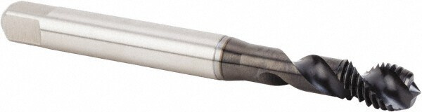 Spiral Flute Tap: M8x1.25 Metric, 2 Flutes, Plug, 6H Class of Fit, High Speed Steel, DLC Coated