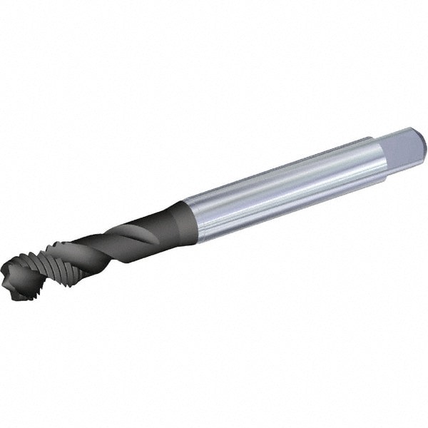 Spiral Flute Tap: M12x1.75 Metric, 3 Flutes, Plug, 6H Class of Fit, High Speed Steel, DLC Coated