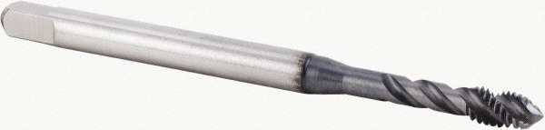Spiral Flute Tap: M5x0.80 Metric, 3 Flutes, Modified Bottoming, 6H Class of Fit, Powdered Metal, TIN Coated