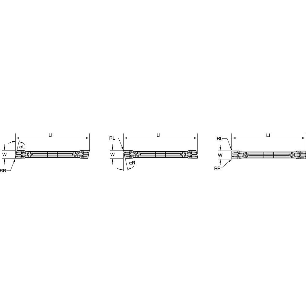 Cut-Off Inserts; Insert Style: WMTC ; Insert Size Code: 020L ; Insert Material: Carbide ; Manufacturer Grade: WU25PT ; Cutting Width (Decimal Inch): 0.0790 ; Cutting Width (Inch): 5/64
