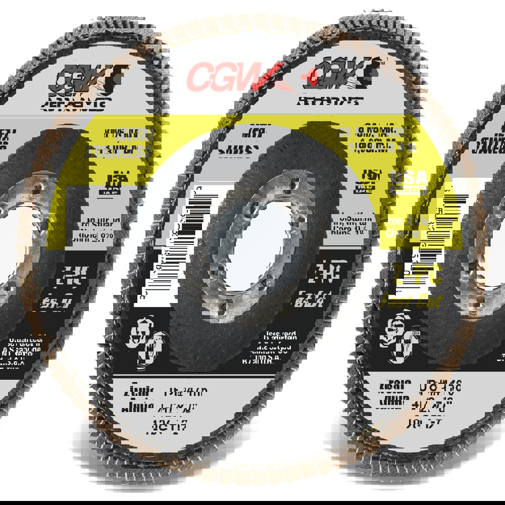 Flap Disc: 5/8-11 Hole, 40 Grit, Zirconia Alumina, Type 29