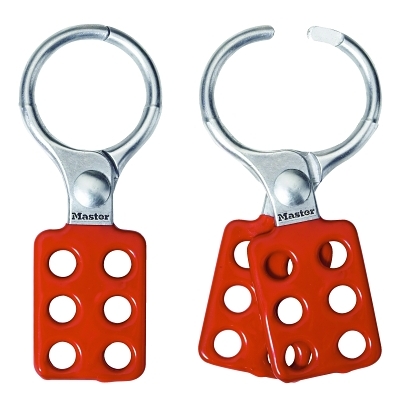Lockout Hasp: Scissor-Action Hasp, Single Jaw, 6 Padlocks