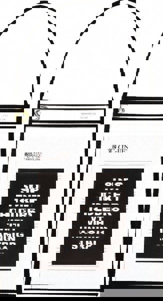 15 Pc Hanging Strap Stitched Shop Ticket Holder: Clear