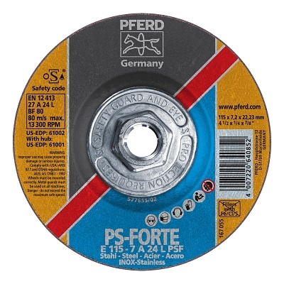 4-1/2 X 1/4 X 5/8-11 T27GW A24 L PSF-INO