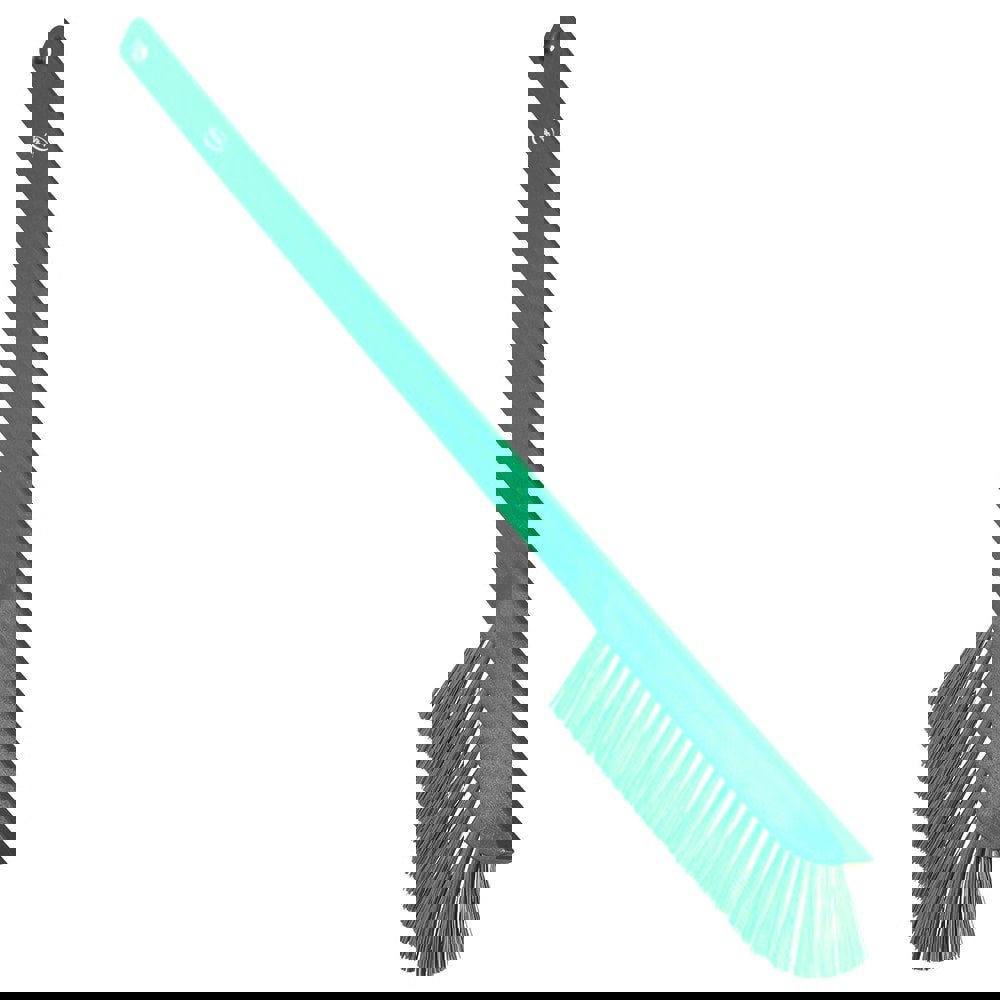 Counter & Dust Brushes; Type: Dust Brush; Bristle Material: Polyester; Head Length (Inch): 6.0; Bristle Firmness: Stiff; FSIS Approved: No; Head Width (Inch): 0.6000; 3/5; Bristle Color: Green; Includes Dust Pan: No; Handle Material: Plastic; Handle Lengt