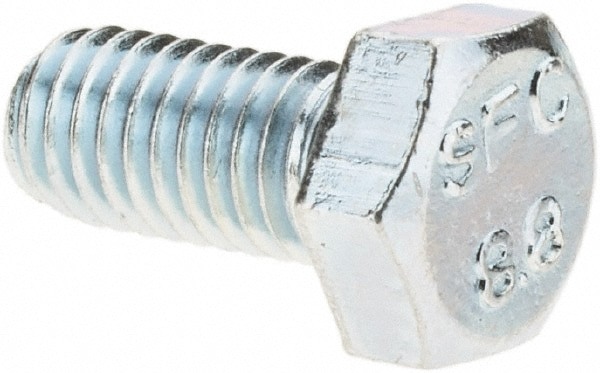 Hex Head Cap Screw: M5 x 0.80 x 10 mm, Grade 8.8 Steel, Zinc-Plated