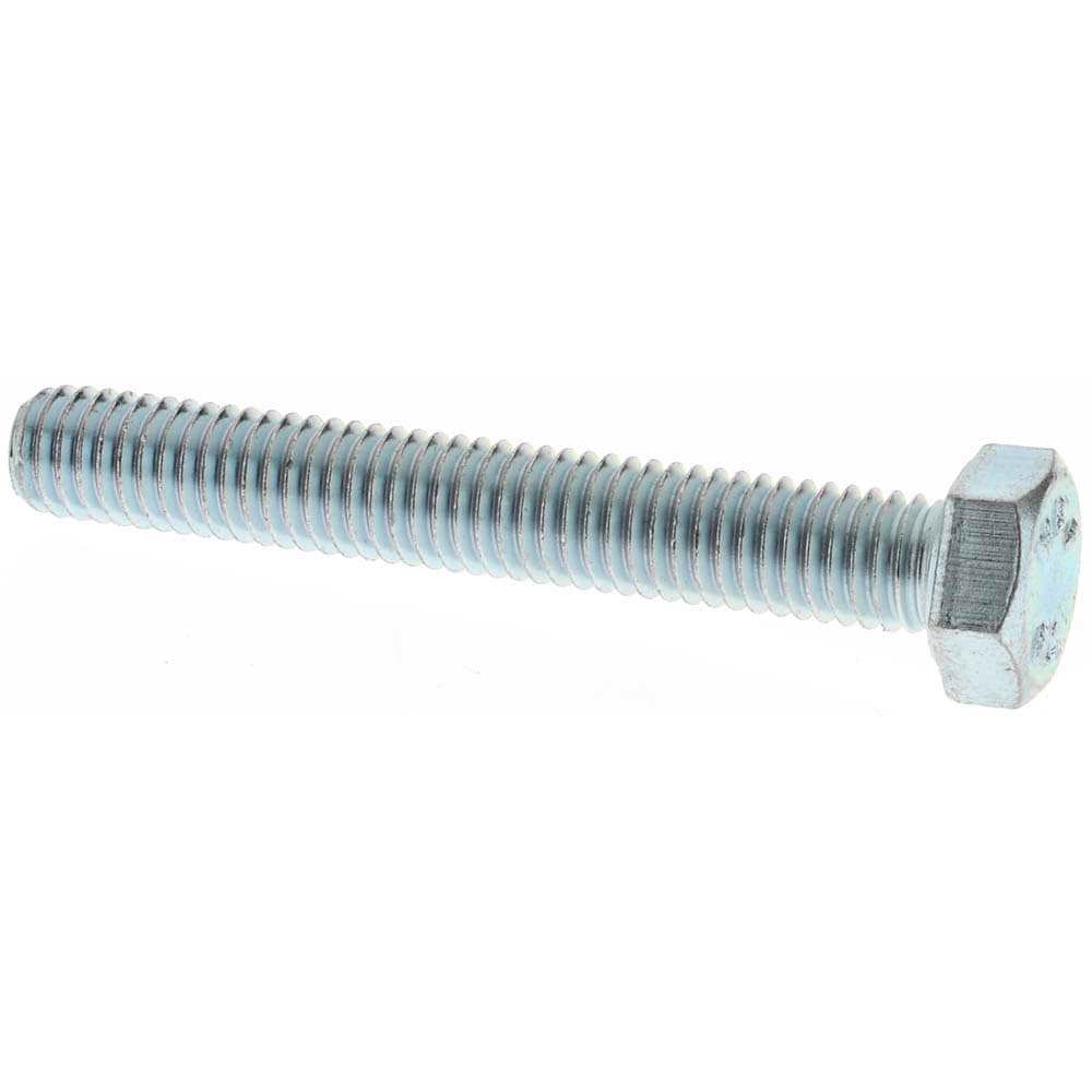 Hex Head Cap Screw: M5 x 0.80 x 35 mm, Grade 8.8 Steel, Zinc-Plated