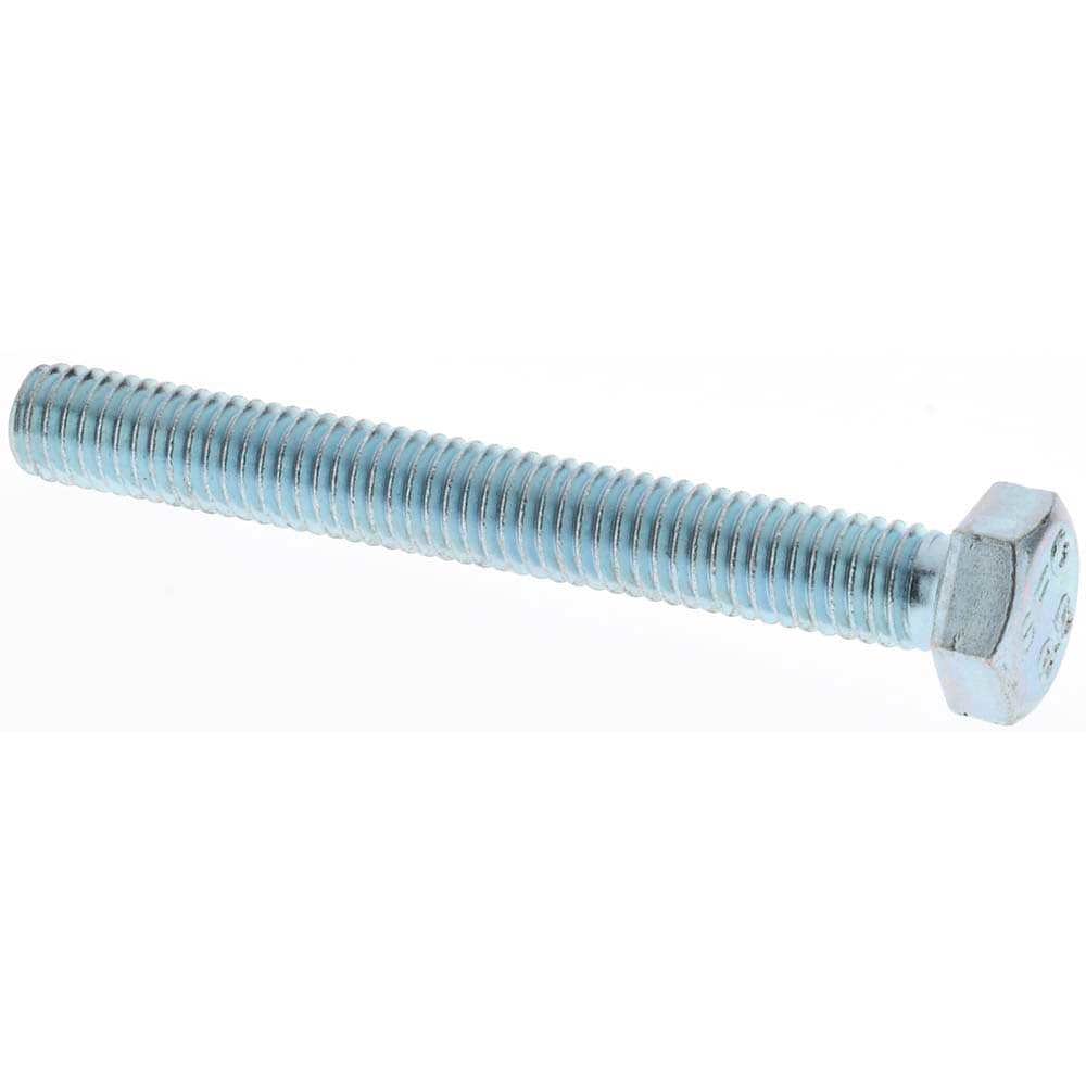 Hex Head Cap Screw: M5 x 0.80 x 40 mm, Grade 8.8 Steel, Zinc-Plated