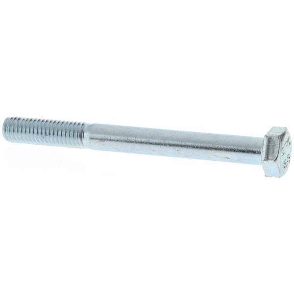Hex Head Cap Screw: M5 x 0.80 x 50 mm, Grade 8.8 Steel, Zinc-Plated