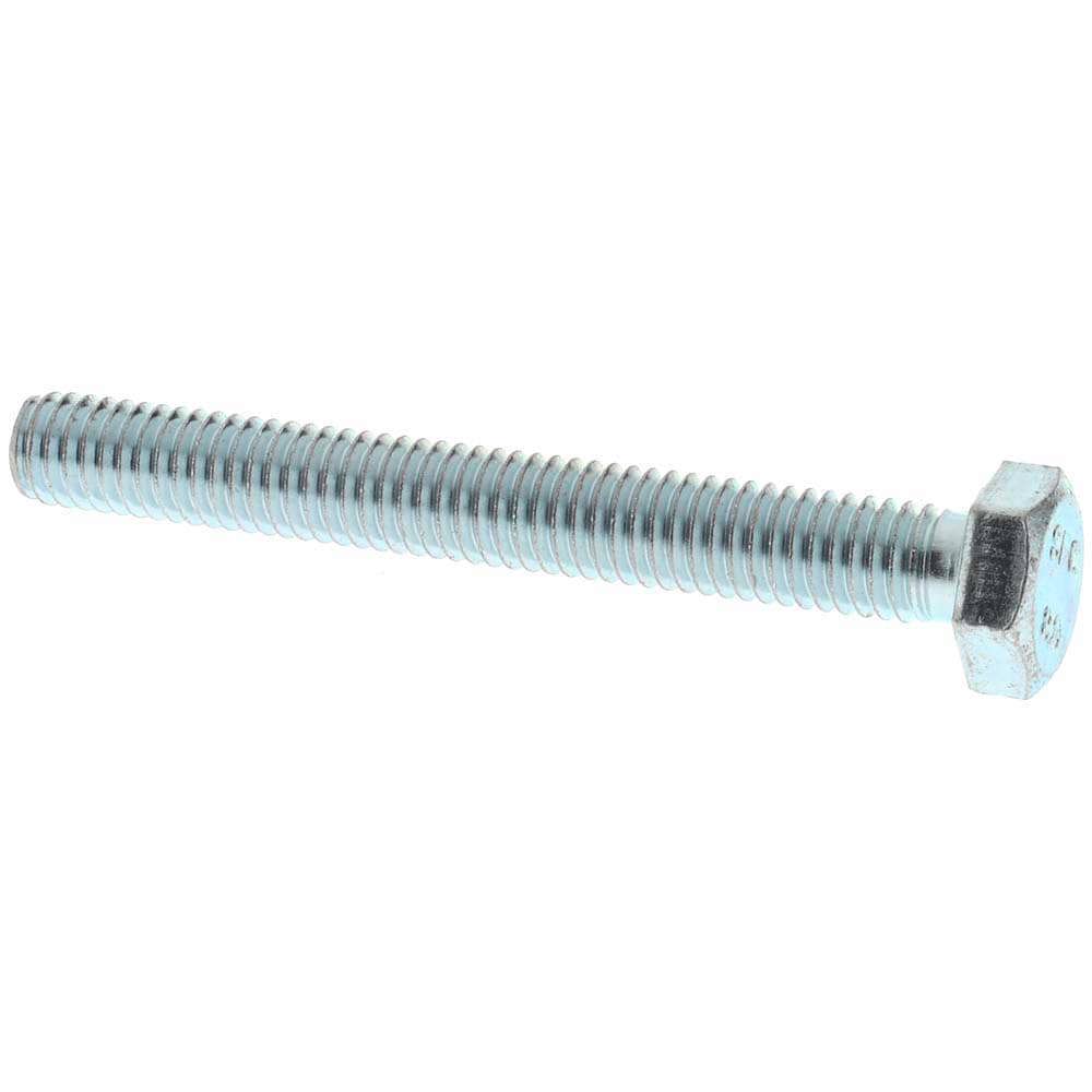 Hex Head Cap Screw: M6 x 1.00 x 50 mm, Grade 8.8 Steel, Zinc-Plated