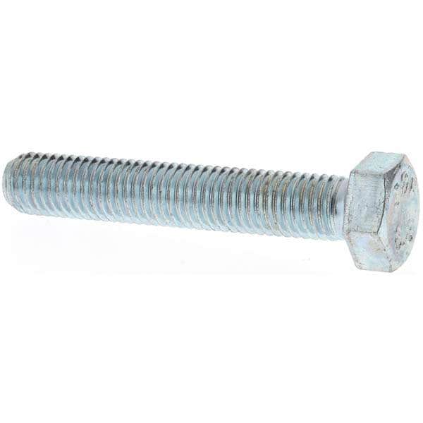 Hex Head Cap Screw: M7 x 1.00 x 40 mm, Grade 8.8 Steel, Zinc-Plated