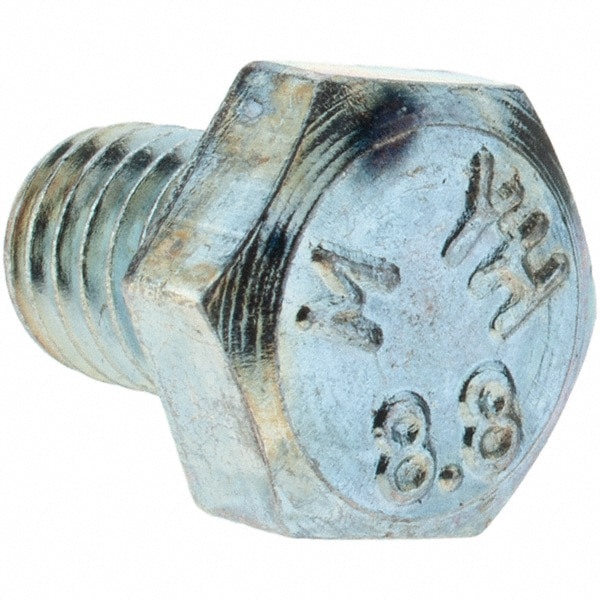 Hex Head Cap Screw: M7 x 1.00 x 45 mm, Grade 8.8 Steel, Zinc-Plated