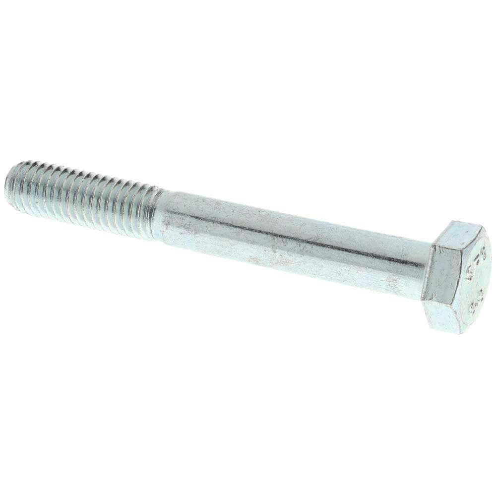 Hex Head Cap Screw: M8 x 1.25 x 65 mm, Grade 8.8 Steel, Zinc-Plated
