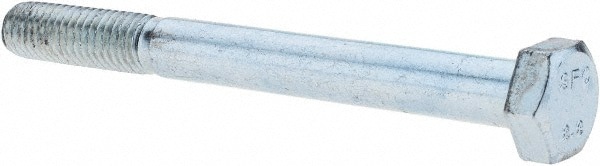 Hex Head Cap Screw: M8 x 1.25 x 80 mm, Grade 8.8 Steel, Zinc-Plated