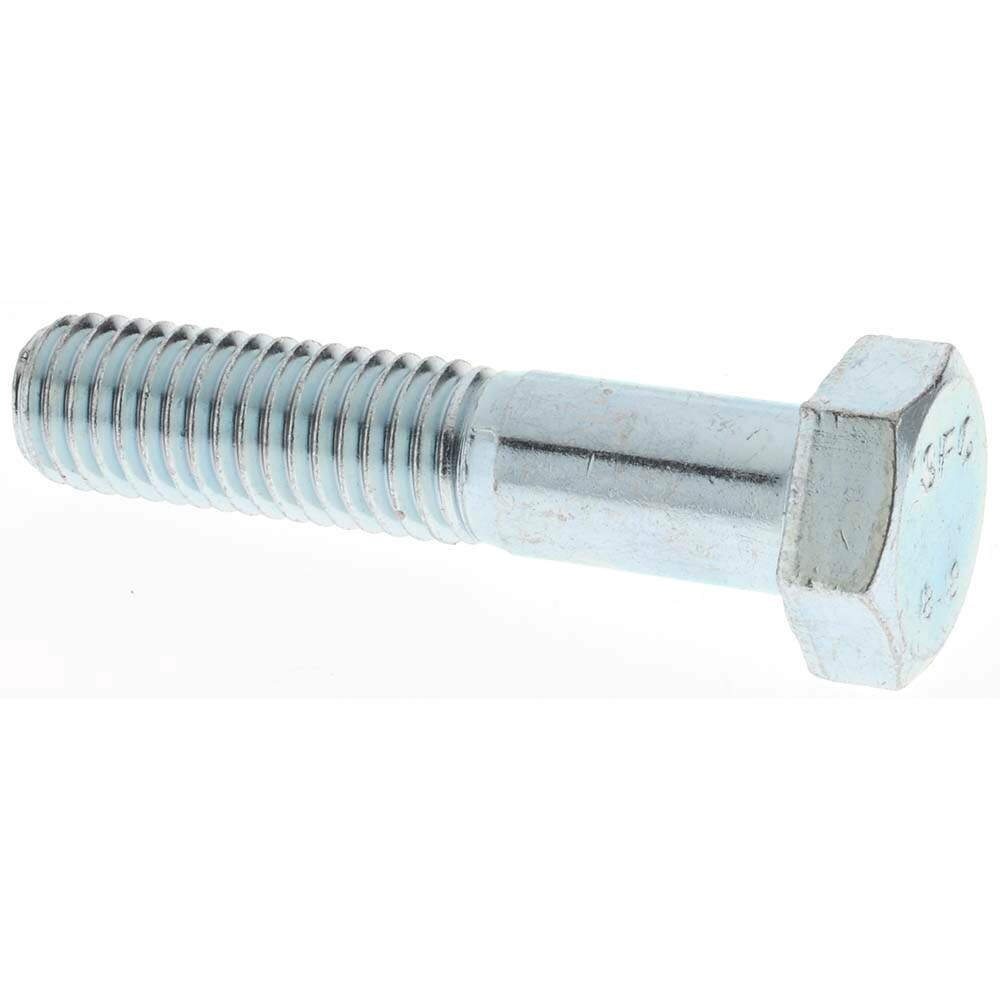 Hex Head Cap Screw: M12 x 1.75 x 55 mm, Grade 8.8 Steel, Zinc-Plated