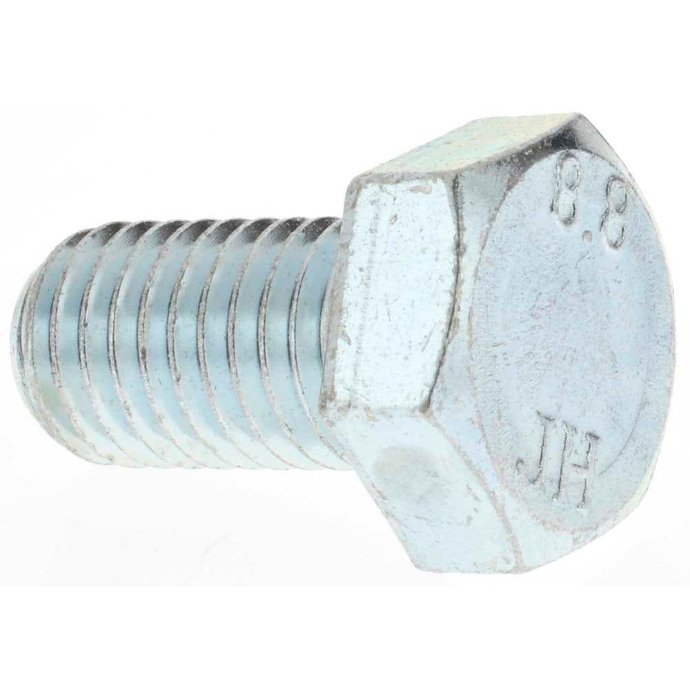 Hex Head Cap Screw: M14 x 2.00 x 25 mm, Grade 8.8 Steel, Zinc-Plated