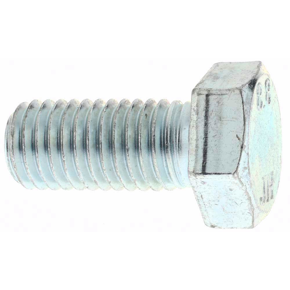 Hex Head Cap Screw: M14 x 2.00 x 30 mm, Grade 8.8 Steel, Zinc-Plated