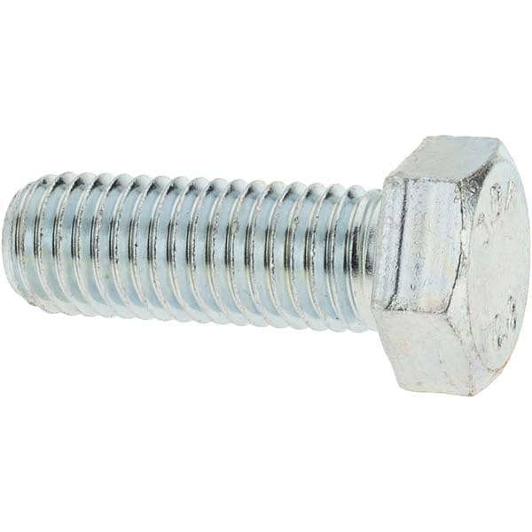 Hex Head Cap Screw: M18 x 2.50 x 50 mm, Grade 8.8 Steel, Zinc-Plated