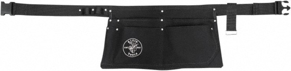 Tool Pouch: 6 Pockets, Canvas, Black