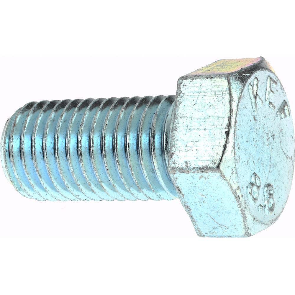 Hex Head Cap Screw: M20 x 2.50 x 40 mm, Grade 8.8 Steel, Zinc-Plated