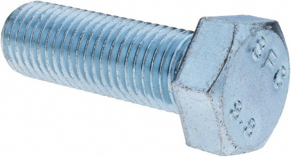 Hex Head Cap Screw: M20 x 2.50 x 60 mm, Grade 8.8 Steel, Zinc-Plated
