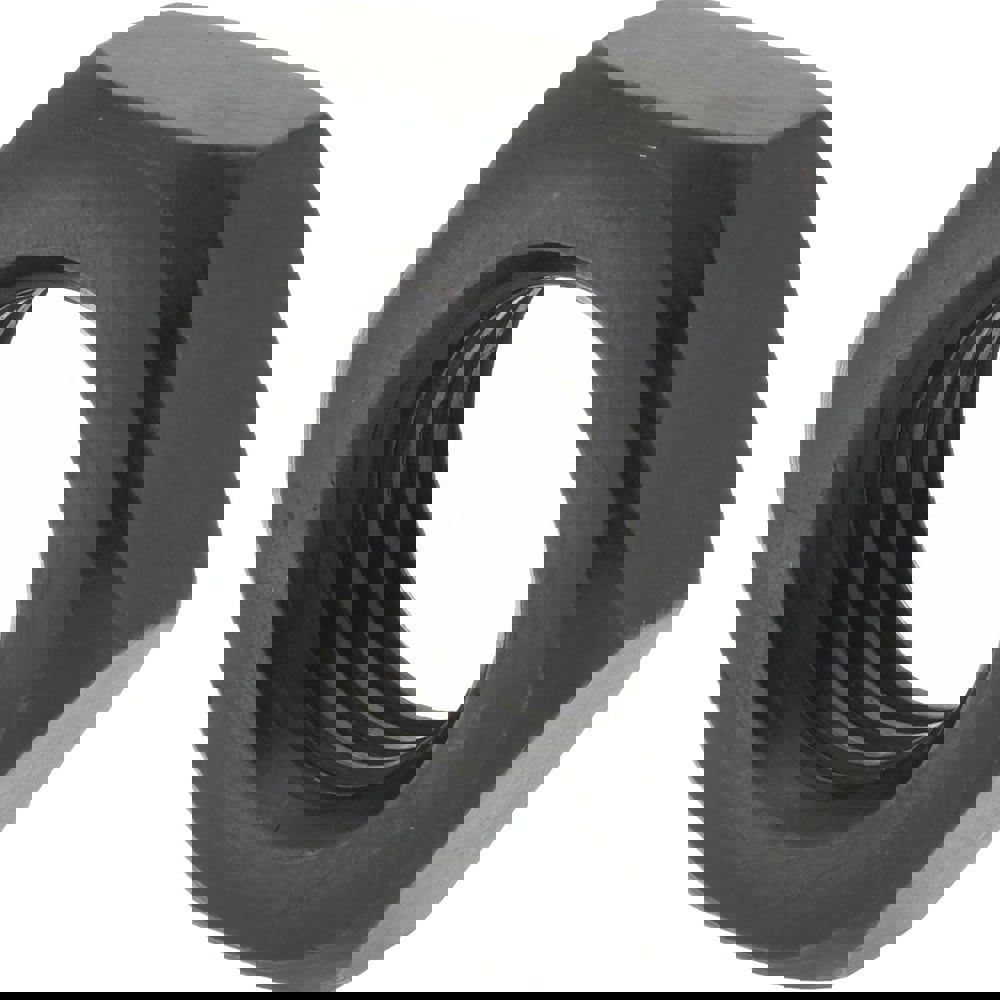 Jam Nut: 1-8, Grade 2 Alloy Steel, Black Oxide Finish