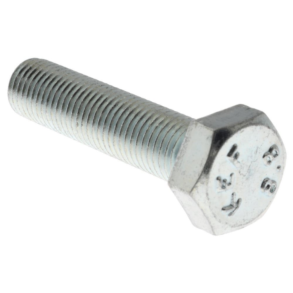 Hex Head Cap Screw: M8 x 1.00 x 35 mm, Grade 8.8 Steel, Zinc-Plated