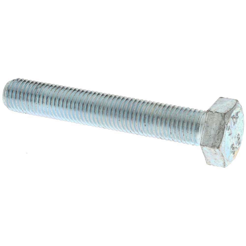 Hex Head Cap Screw: M8 x 1.00 x 50 mm, Grade 8.8 Steel, Zinc-Plated