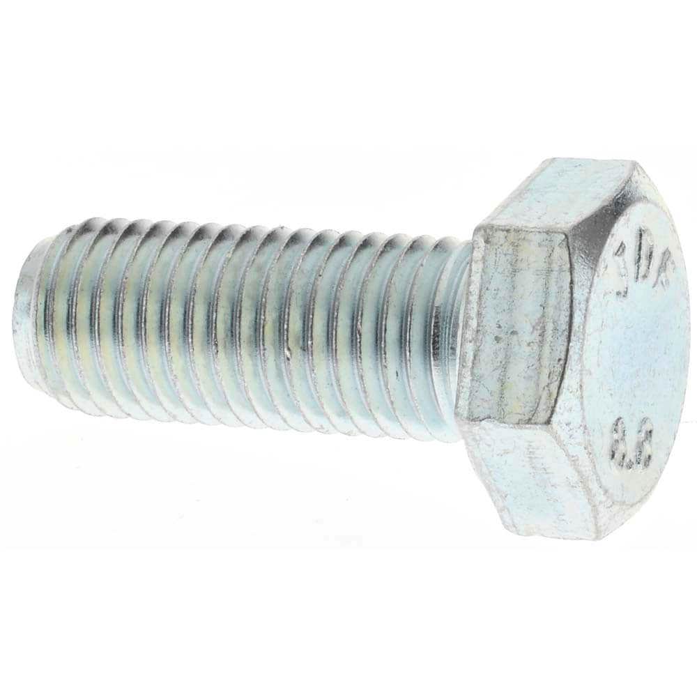 Hex Head Cap Screw: M12 x 1.50 x 30 mm, Grade 8.8 Steel, Zinc-Plated