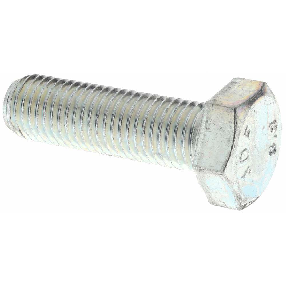 Hex Head Cap Screw: M12 x 1.50 x 40 mm, Grade 8.8 Steel, Zinc-Plated