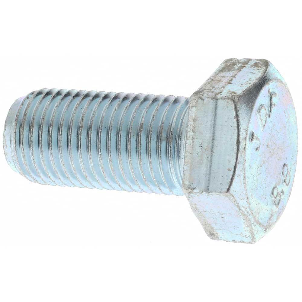 Hex Head Cap Screw: M14 x 1.50 x 30 mm, Grade 8.8 Steel, Zinc-Plated