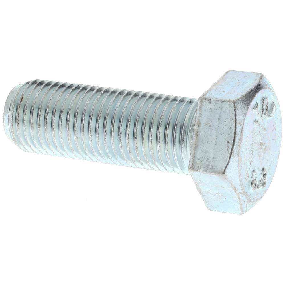 Hex Head Cap Screw: M14 x 1.50 x 40 mm, Grade 8.8 Steel, Zinc-Plated