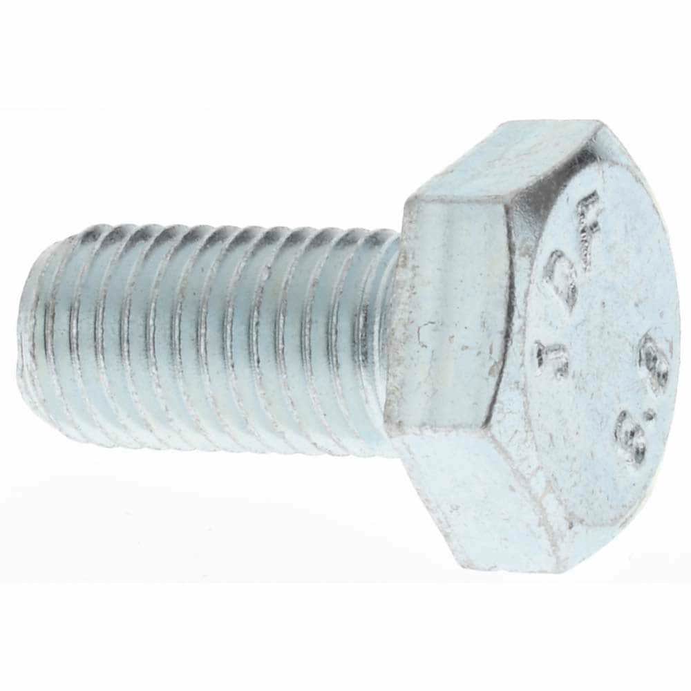 Hex Head Cap Screw: M10 x 1.25 x 20 mm, Grade 8.8 Steel, Zinc-Plated