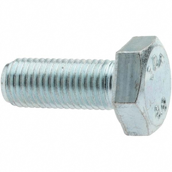 Hex Head Cap Screw: M10 x 1.25 x 25 mm, Grade 8.8 Steel, Zinc-Plated