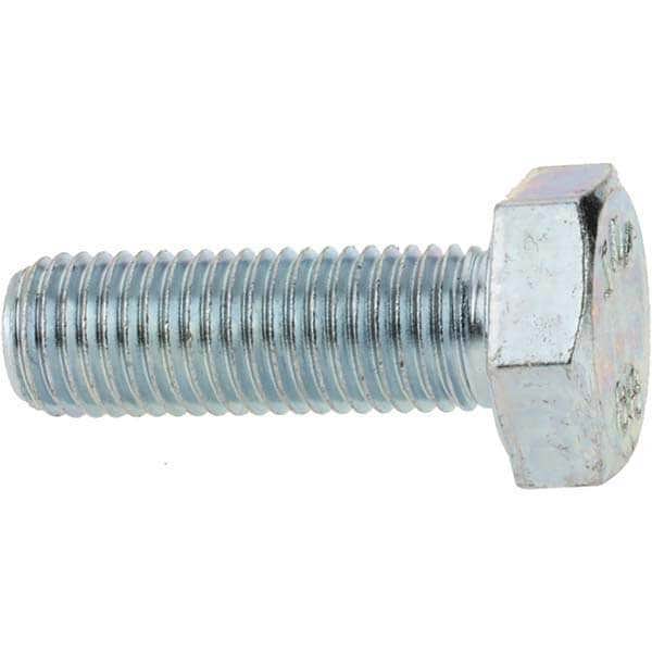 Hex Head Cap Screw: M10 x 1.25 x 30 mm, Grade 8.8 Steel, Zinc-Plated