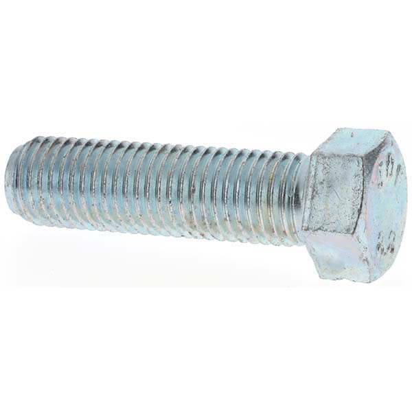 Hex Head Cap Screw: M10 x 1.25 x 35 mm, Grade 8.8 Steel, Zinc-Plated