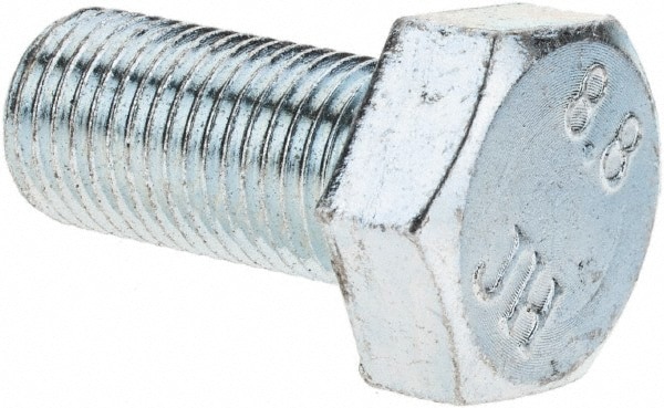 Hex Head Cap Screw: M12 x 1.25 x 25 mm, Grade 8.8 Steel, Zinc-Plated