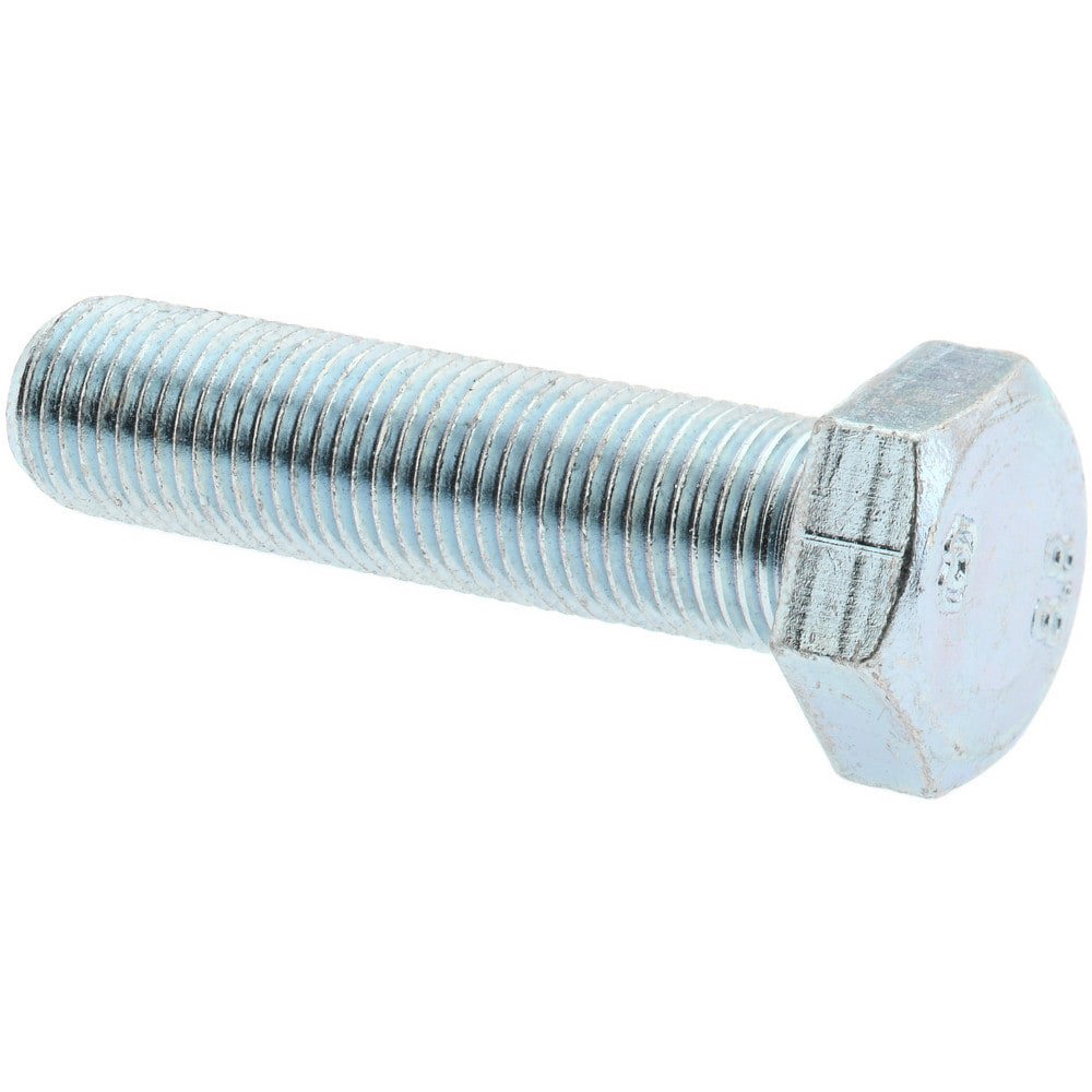 Hex Head Cap Screw: M12 x 1.25 x 50 mm, Grade 8.8 Steel, Zinc-Plated