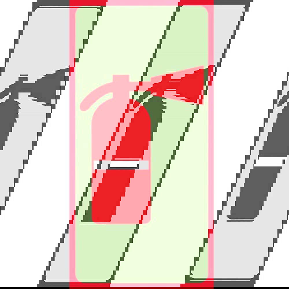 Safety Signs; Family: Fire & Exit Sign ; Overall Width (Decimal Inch - 4 Decimals): 6 ; Message/Graphic: Graphic Only ; Graphic Type: Fire Extinguisher ; Reflectivity: Non-Reflective ; Special Color Properties: Glow-In-The-Dark