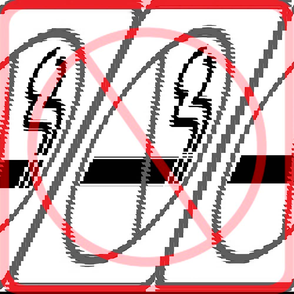 Safety Signs; Family: Safety Sign ; Overall Width (Decimal Inch - 4 Decimals): 8 ; Message/Graphic: Graphic Only ; Graphic Type: No Smoking ; Reflectivity: Non-Reflective ; Color: White; Red; Black