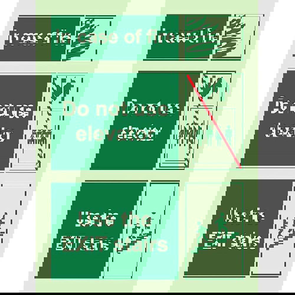 Safety Signs; Family: Fire & Exit Sign ; Overall Width (Decimal Inch - 4 Decimals): 9 ; Message/Graphic: Message & Graphic ; Graphic Type: Fire ; Reflectivity: Non-Reflective ; Special Color Properties: Non-Reflective