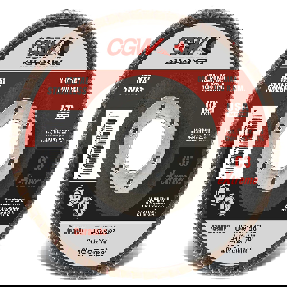 Flap Disc: 5/8-11 Hole, 36 Grit, Ceramic, Compact