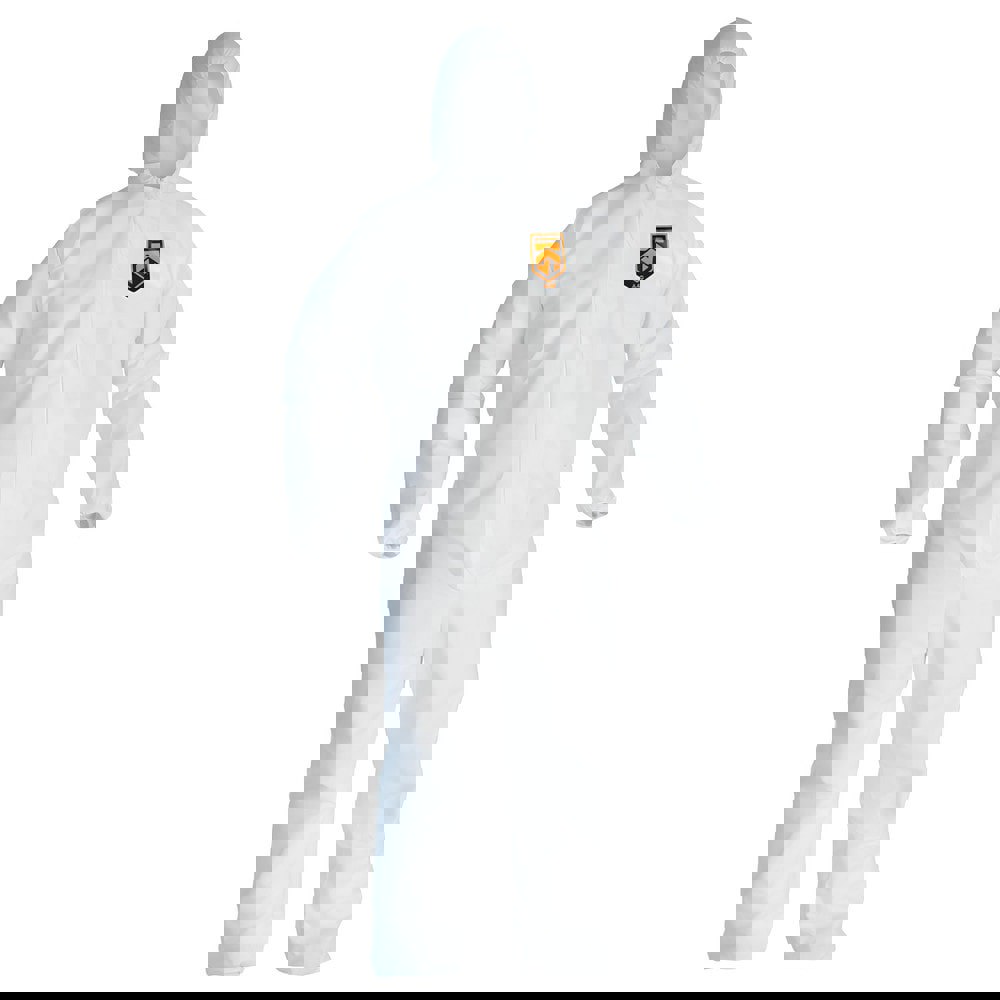 Disposable Coveralls: Size Small, Microporoous Film Laminate, Zipper Closure